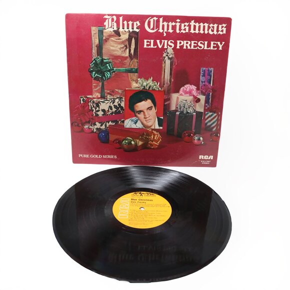 Elvis Presley Blue Christmas Album Vinyl Record 70s Iconic Holiday Festive Music - Picture 2 of 6